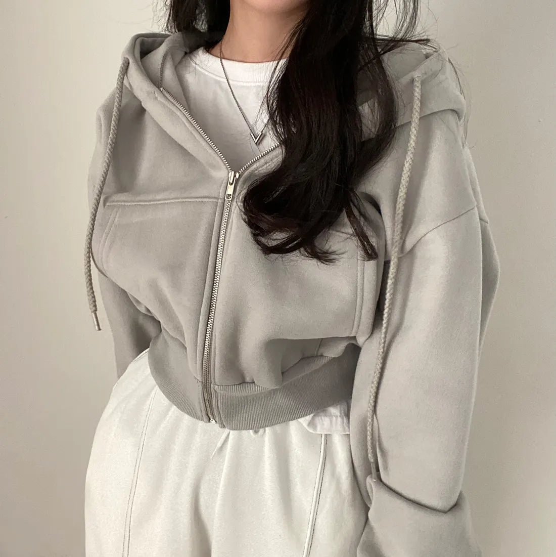 Camille | Sweat à capuche zippé surdimensionné style Harajuku