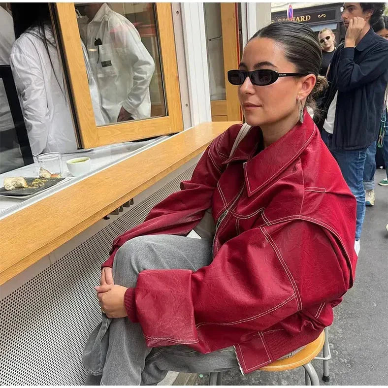Eva | Veste en cuir vintage pour femme