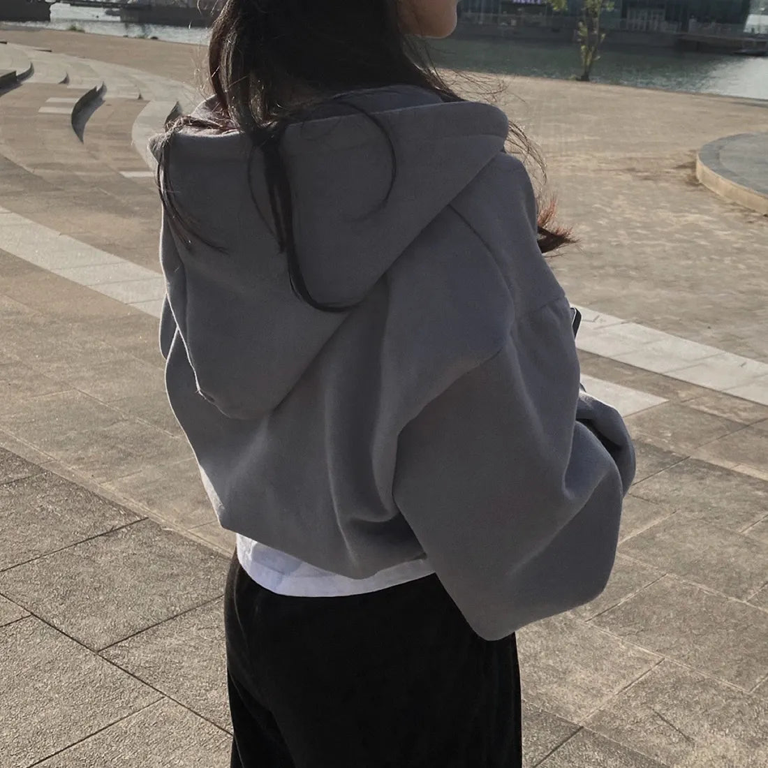 Camille | Sweat à capuche zippé surdimensionné style Harajuku
