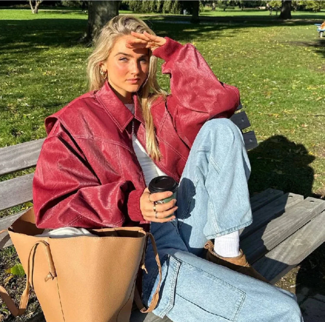 Eva | Veste en cuir vintage pour femme