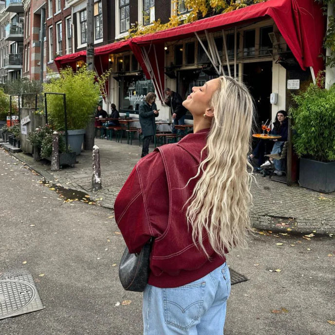 Eva | Veste en cuir vintage pour femme