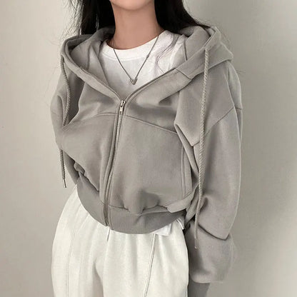 Camille | Sweat à capuche zippé surdimensionné style Harajuku 